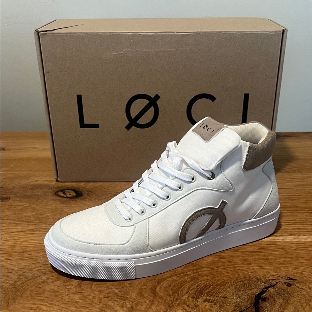 NEW Loci Eleven Natural and Stone High Top Sneakers Size EU 39 US 8 Reg $200